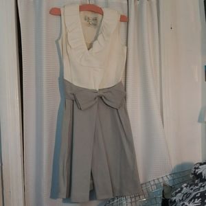 50s/60s Burlap Bow Wrap Dress